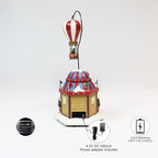 MOMENTS IN TIME Christmas Village Sky High Hot Air Balloon Rides 12.2”H Animated Lighted Musical Scene Battery Operated Polyresin Holiday Décor Festive Tabletop Collectible Gift