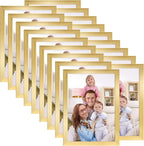 Giftgarden 5x7 Picture Frame Set of 18, Lightweight 5 by 7 Frames Bulk for Gallery Wall Photo Hanging and Tabletop Display, Gold