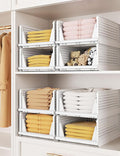 Closet Organizer System, Stackable Plastic Clothes Storage Basket, Stackable, Foldable Organizers for Wardrobe Clothes Organizer Suitable for Bedrooms Bathrooms Kitchen Living Rooms (2pack)