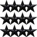 Metal Star Hanging Ornament, 3.8 Inch Black Barn Star for Home Decoration, Set of 12, Rustic Vintage Christmas Gift