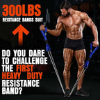 Heavy Resistance Bands for Working Out, 300LBS Exercise Bands with Handles, Workout Bands for Men, Weight Fitness Bands Set for Muscle Training, Strength, Slim, Yoga, Home Gym Equipment