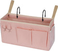 Bedside Storage Caddy/Bedside Hanging Storage Bag for Headboards Bunk Beds Dorm Rooms Book Phone Magazine Holder (Light Pink)