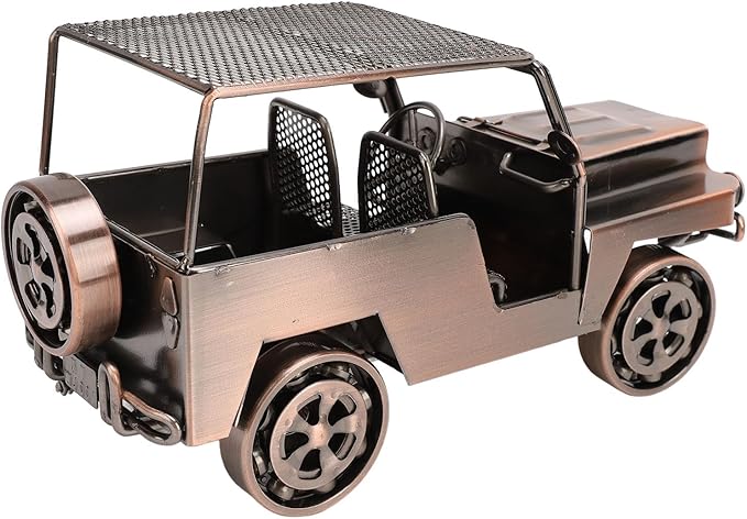 GLOGLOW Nan Classic Metal Car Model Toy, Handcrafted Iron Ornament Vintage Car Figurine for Home Decor, Intricate Design, 8.66 X 3.74 Inches for Collectors Toy (Red Bronze)
