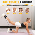 Ankle Resistance Bands with Cuffs, Resistance Bands for Working Out, Home Gym Workout Equipment for Women, Pilates Exercise, Hip, Leg, Glute Ankle Weights Training- Exercise Guides Included