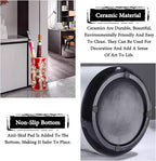 Ceramic Umbrella Stand Living Room Floor-Standing Freestanding Cane Chinese Umbrella Stand Multifunctional Painted Porcelain Vintage Ceramics Flower Vases for Home Office Entrance Indoor(E)