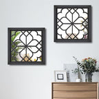 Wocred 2 PCS Square Wall Mirror,Gorgeous Rustic Farmhouse Accent Mirror,Black Entry Mirror for Bathroom Renovation,Bedrooms,Living Rooms and More(20”x20”)