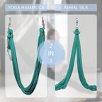 Aerial Silks Yoga Swing Set - 9/11 Yards Aerial Yoga Hammock Kit Anti-Gravity Flying for Fitness, Low/Non Stretch Nylon Tricot Fabric Hardware Included for Dance