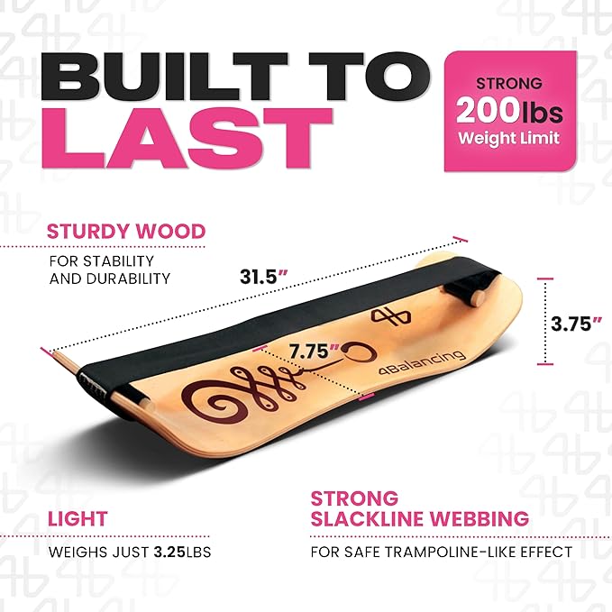 Balance Trainer for Adults - Slackboard Standing Desk Balance Board and Home Workout Equipment, Balancing Trainer for Yoga, Strength, Coordination, Concentration