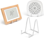3 Pack 4.5inch YCLYC Picture Stands for Display, Silver Metal Plate Stands for Display - Decorative Plate Stand, Plate Holder Display Stand, Picture Frame Stand - Plate Display Stands for Picture Stand