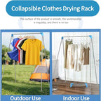 Lmaray Portable Garment Rack, Compact Folding Clothes Drying Rack, Mini Clothing Rack for Travel, Camping, RV, Dance Costume, Laundry Indoor, Outdoor (Upgraded Easy Pulling)