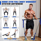 Pilates Bar Kit with Resistance Bands, Heavy Duty Pilates Equipment for Men, Training Bands with Handles for Legs, Hip, Back, Arm, Abs, Chest, Shoulders, Portable Home Gym Workout Equipment