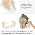 Mkono Hat Organizer for Baseball Caps, Hat Holder for 10 Baseball Caps, Tabletop Hat Rack Stand Storage Display Cap Organizer for Desk Closet Shelf Dresser White