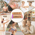 Cork Yoga Balance Board with Blocks and Resistance Bands, Non-Slip Yoga Balance Trainer for Pilates, Fitness, Stability, Core Strength and Flexibility Training for Home and Studio