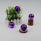 Emopeak 24Pcs Christmas Balls Ornaments for Xmas Christmas Tree - 4 Style Shatterproof Christmas Tree Decorations Hanging Ball for Holiday Wedding Party Decoration (Purple, 2.4"/6.2CM)