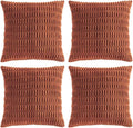 Fancy Homi 4 Packs Decorative Throw Pillow Covers for Living Room Couch Bed, Modern Farmhouse Boho Home Décor Accent Cushion Case, 24" x 24", Rust