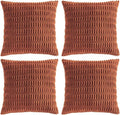 Fancy Homi 4 Packs Decorative Throw Pillow Covers for Living Room Couch Bed, Modern Farmhouse Boho Home Décor Accent Cushion Case, 16" x 16", Rust