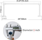 WEBI Clothing Rack Wall Mount White,24" Industrial Pipe Clothes Rack for Hanging Clothes,Heavy Duty Iron Garment Rack Bar,Retail Display Clothes Rod for Closet,Laundry Room,2 Packs