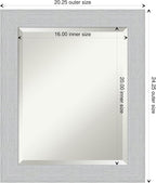 Amanti Art White Wall Mirror 24x20 Shiplap White Rectangle Bathroom Mirror for Wall Decor Living Room, Small Cottage Wood Frame, Hangs Horizonally and Vertically, Bathroom Decor, Beveled Edge