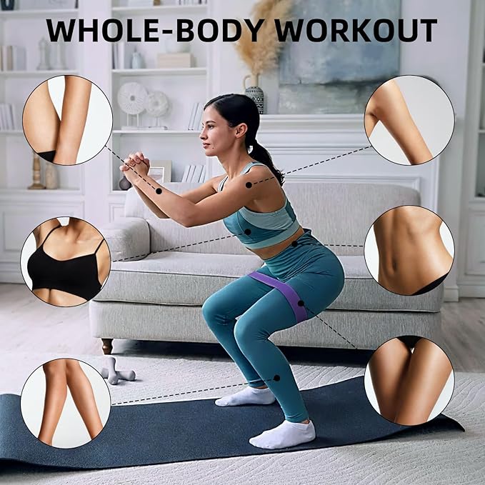 Resistance Loop Exercise Bands for Home Fitness, Yoga Pilates, Stretching, Strength Training, and Physical Therapy - Elastic Bands Set Workout Bands for Women&Men (5pcs Set)