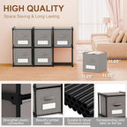 Geelin 6 Cube Storage Organizer with Fabric Bins and Labels 11 Inch, Fabric Collapsible Cubby Clothes Storage Drawer Dresser for Bedroom Living Room Office Organization
