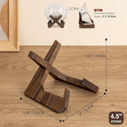 ANBOXIT Bowl Stands for Display, 3 Pack 4.5 Inch Plate Holder, Wooden Easel Frame Holder, Display Stand for Large Deep Platters and Dishes, 4.5" H x 6.2" W x 5.5" D(For Bowls under 3.5" in Depth)