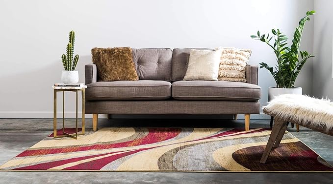 Unique Loom Barista Collection Area Rug - Ngada (2' 2" x 3' 1" Rectangle, Beige/ Red)