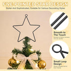 MECCANIXITY 4 Pcs Star Dream Catcher Rings, 2" Dream Catcher Metal Hoops Macrame Wreath Rings Pentagram Floral Hoops for DIY Craft Making Home Wedding Wall Hanging Decoration, Black