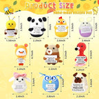 HunnmingRe 12 Pcs Cute Crochet Doll with Positive Card Soft Wool Animals Creative Knitting Dolls for Positive Support Inspirational Birthday Encouragement Gift(Animal Style)