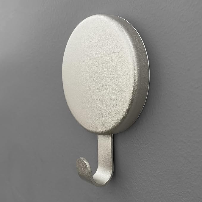Haute Decor Attract Magnetic Hanger, 1 Pack (Textured Silver) - Strong Magnet Hook for Metal Doors and Surfaces