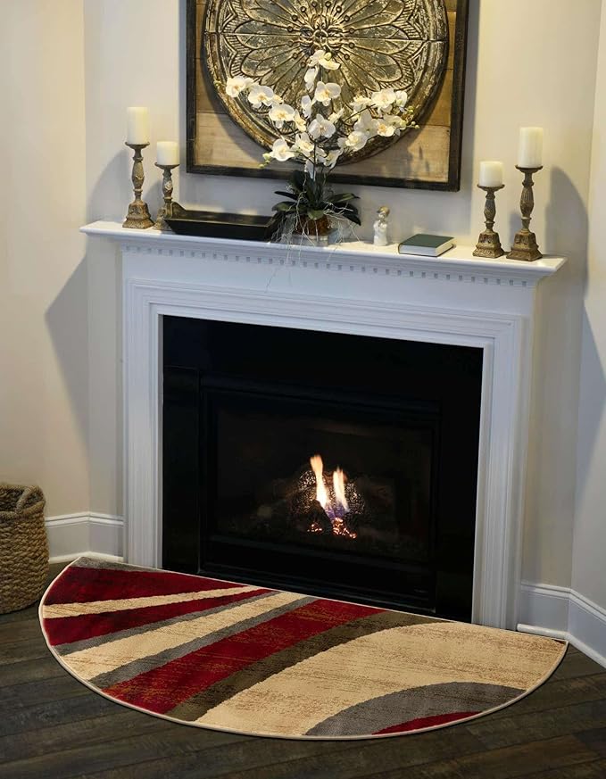 Unique Loom Barista Collection Area Rug - Ngada (2' 7" x 4' 1" Hearth, Beige/Red)