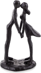 Sziqiqi Anniversary Wedding Gift for Couple: Iron Gifts for 6th Anniversary for Her Him Women - Cast Iron Couple Sculpture Present for Wedding Day Christmas Bithday Valentines Engagement
