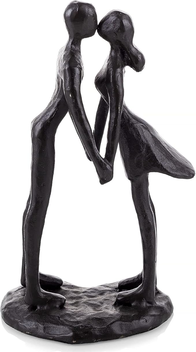 Sziqiqi Anniversary Wedding Gift for Couple: Iron Gifts for 6th Anniversary for Her Him Women - Cast Iron Couple Sculpture Present for Wedding Day Christmas Bithday Valentines Engagement