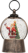 Santa Snow Globe Christmas Snow Globe Lantern with 6-Hour Timer, Light up Christmas Decorations Indoor, Glitter Musical Snow Globe, USB/Battery Powered Santa Claus Cardinal Christmas Tree