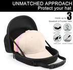 Hard baseball hat case, Hat Carrier Travel Case with Adjustable Shoulder Strap, Hat cap case for 3 Baseball Caps - Perfect for Traveling & At-Home Storage (Black)