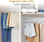 HOUSE DAY 100 Pack Skirt Hangers with Clips, Clear Plastic Pants Hangers with 2-Adjustable Clips，Non-Slip Clip Hanger for Pant, Skirts, Shorts, Bulk Retail Hanger