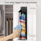 Hat Rack for Door and Closet – Large Capacity Hanging Hat Rack Organizer Holds 30-35 Caps, Over the Door Hat Storage Organizer for Bedroom, Entrance or Dorm, 1 Pack, Black