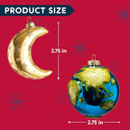 Joiedomi Hanging Ornament for Christmas Tree Decoration, Earth & Moon Blown Glass Ornaments for Xmas Gift Holiday Party Favor Decoration