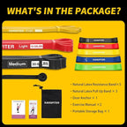 Resistance Bands for Working Out, Pull Up Bands for Men Women, Thick Heavy Resistance Band Set with Door Anchor, Elastic Exercise Bands for Body Stretching, Physical Therapy, Home Workouts