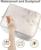 Comforter Storage Bag - 2-Layer Self Compression Organizer, 2-Pack Closet Organizers and Storage, Under Bed Space Saver, Blanket Organizer for Bedding, Pillow, Sheet, Clothes, Nursery Use