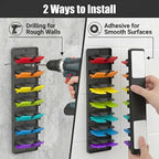 JBD Multicolor Hat Organizer for Baseball Caps, 2-Pack Wall Mounted Hat Rack Holds 20 Hats, Innovative Auto-Grip Clips Hat Holder for Closet Door & Bedroom, Damage-Free Room Decor Cap Storage