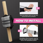 Pedal Resistance Bands with Handles, Upgrade Adjustable Manual Tension Training Pedal, Fabric Resistance Band with Wood Handles, Multifunction Fitness Bands for Abdomen, Waist, Arm, Leg
