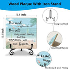 Beach Wooden Sign Desk Decor Wood Plaque with Support Stand, Coastal Decor Beach Summer Decorations for Home Office Porch Beachy Room Shelf Desk Accessories, Summer Vacation Gifts for Women -13