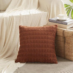 Fancy Homi 4 Packs Decorative Throw Pillow Covers for Living Room Couch Bed, Modern Farmhouse Boho Home Décor Accent Cushion Case, 18" x 18", Rust