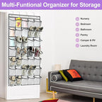 homyfort 35 Large Pocket Over the Door Shoe Organizer, Extra Sturdy Oxford Fabric Hanging Shoe Rack for Door Closet, Wall Mesh Shoe Storage Holder for Mens Women Shoes (White)