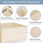 Criusia Drawer Organizer Clothes,16 Pack Underwear Drawer Organizers, Foldable Closet Organizers and Storage Dresser Drawer Dividers Clothing Organizer for Clothes, Socks, Scarves, Bra, Ties (Beige)