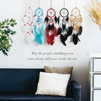 Pretty Jolly Indian Small Camel Brown Dream Catchers Wall Decor Handmade Feathers Native Mini Dreamcatchers Home Decoration Ornament for Bedroom Birthday Party-2 Rings