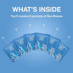 Godrej Aer Power Pocket Sea Breeze Bathroom Fragrance 10 g, 6-Pack, Blue