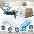 20 Jumbo Vacuum Storage Bags with Electric Pump, Vacuum Seal Bags for Clothing Space Saver Compression Storage Bag Large for Clothing Travel Comforters Blankets Pillows Bedding Duvets Clothes