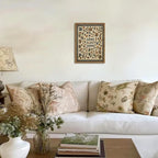 Vintage Mosaic Floral Wall Art Home Sweet Home Tile Florals Wall Decor Painting, Retro Country Boho Poster Canvas Print Picture for Living Room Bedroom 12x16 inch Wood Framed