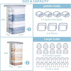 6 Pack Vacuum Storage Bags, Cube Combo (3 Jumbo+3 Medium), Vacuum Seal Bags for Clothing, Bedding, Blanket, Space Saving Closet Organization